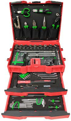 Набор инструментов в пластиковом боксе 134 предмета TOPTUL GCZ-1340 Набор инструментов в пластиковом боксе 134 предмета TOPTUL GCZ-1340