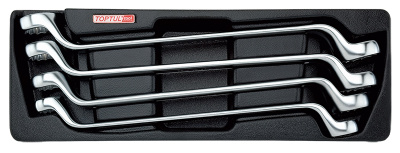 Набор накидных ключей 21-32 мм, угол 75 гр., 4 предмета в ложементе (A) TOPTUL GAAT0402