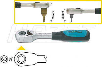 HAZET Трещетка для Bits 1/4 115мм 2264